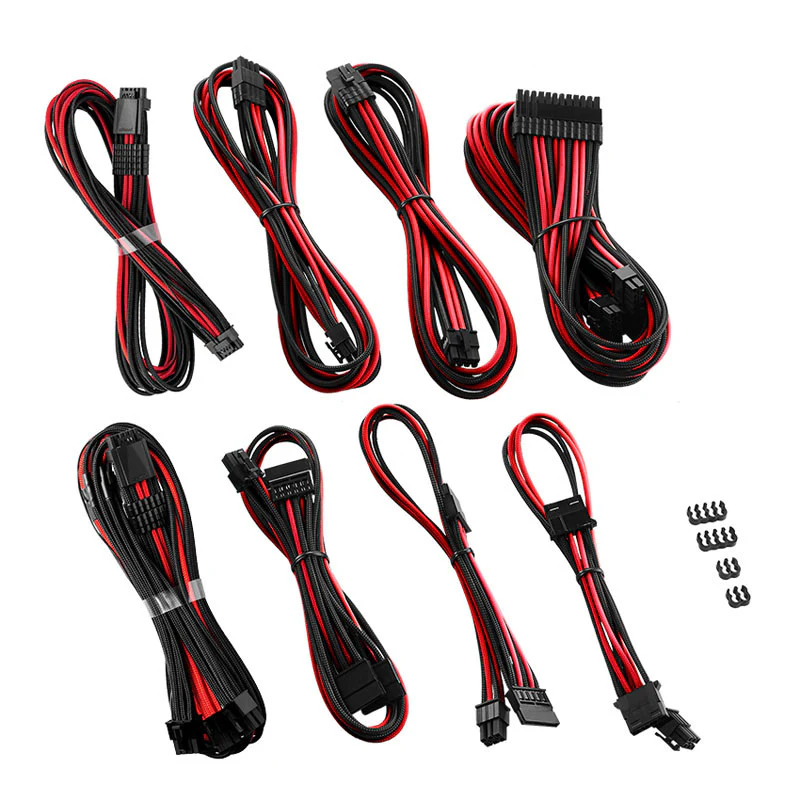 CableMod RT-Series Pro ModMesh 12VHPWR Dual-Kabel-Kit für ASUS/Seasonic – schwarz/rot