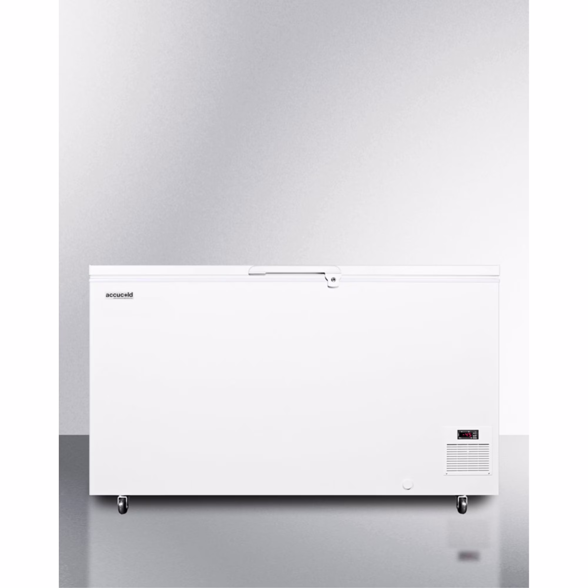 -45 C capable laboratory chest freezer with digital thermostat and 12.8 cu.ft. capacity