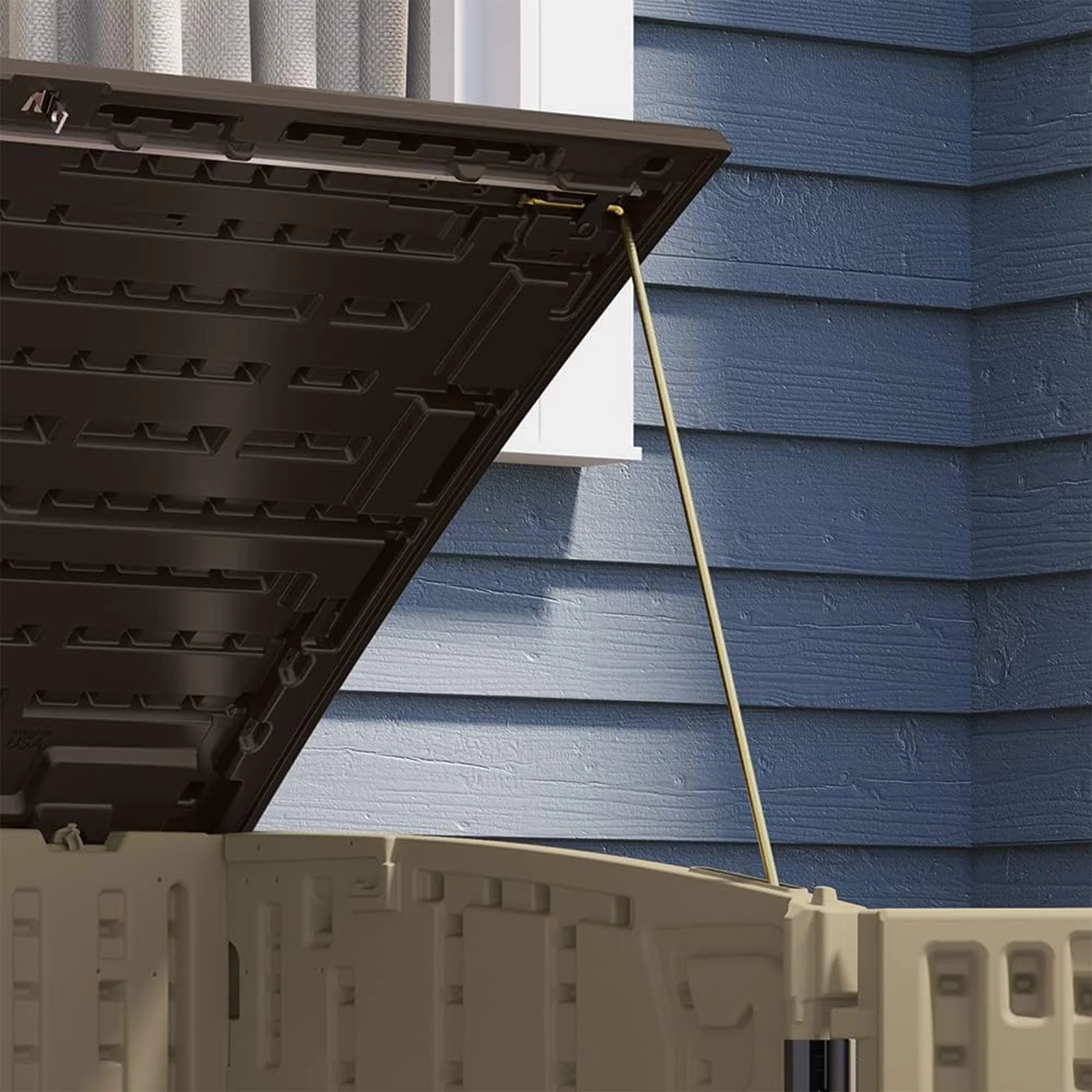 Suncast 34 Cubic ft Horizontal Compact Outdoor Storage Shed, Sand