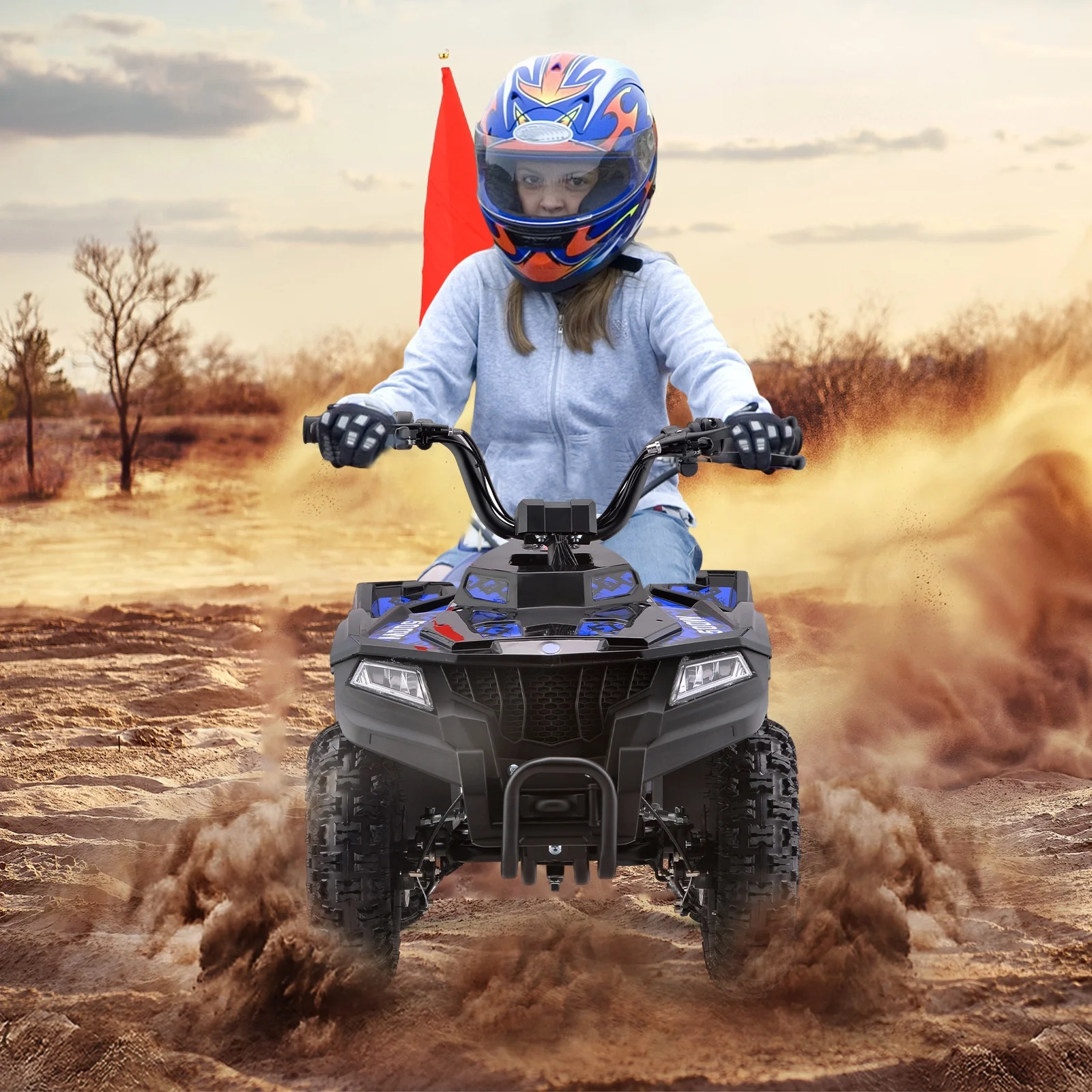 HOVER HEART Electric Dirt Quad, 36V 500W 4-Wheeler, Dual Suspensions, Age 13+