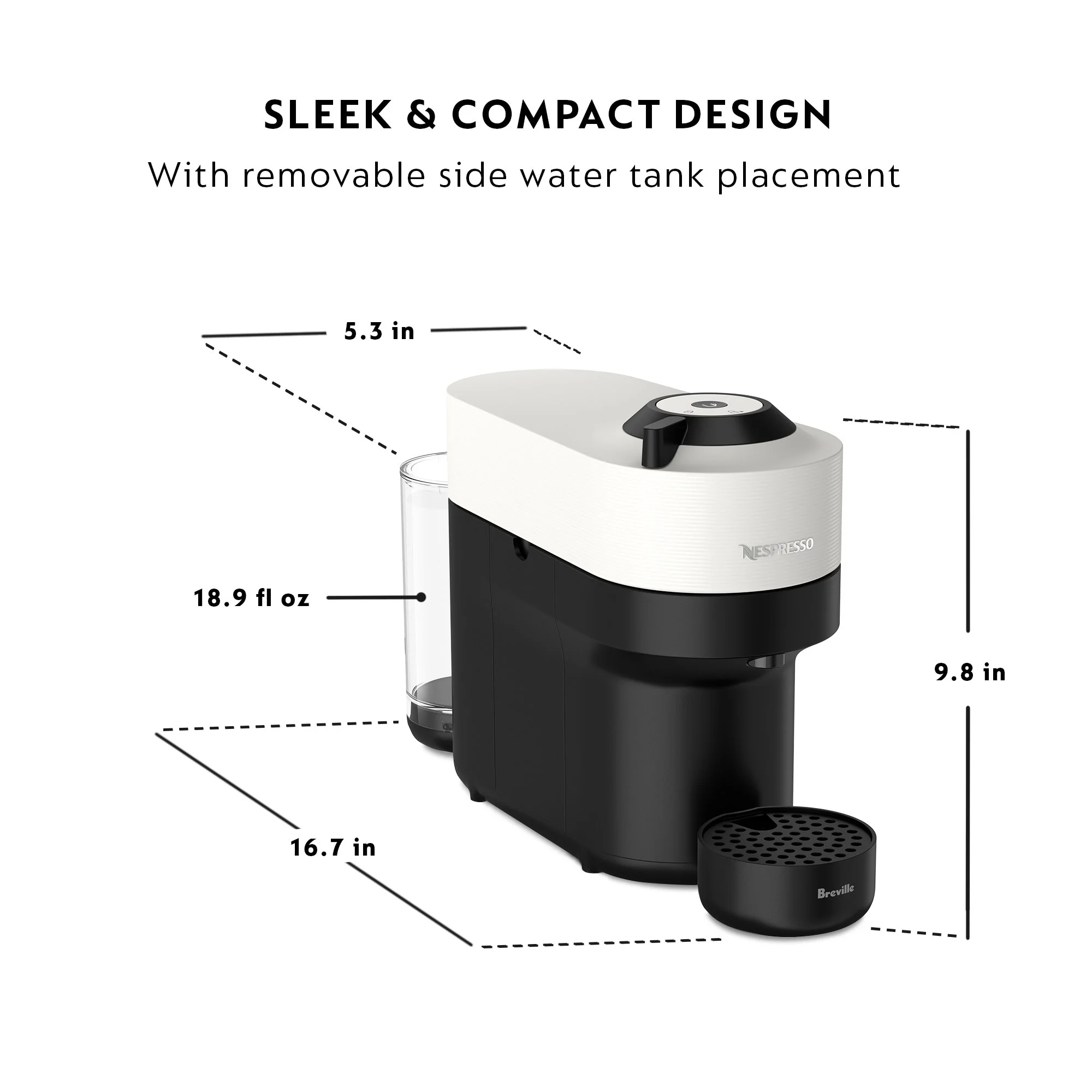 Nespresso Vertuo Pop by De'Longhi Coffee and Espresso Maker with Coffee Tasting Set, Black