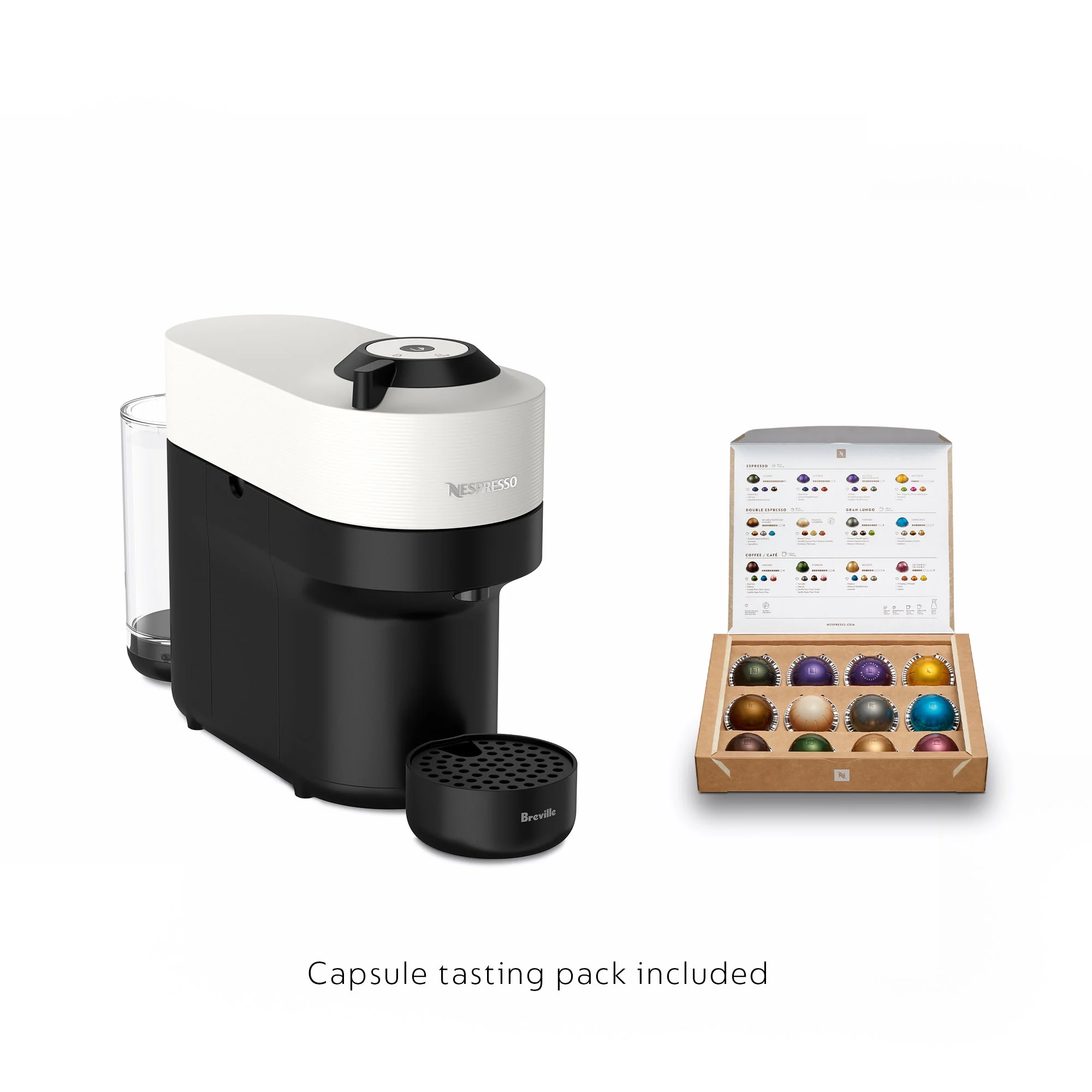 Nespresso Vertuo Pop by De'Longhi Coffee and Espresso Maker with Coffee Tasting Set, Black
