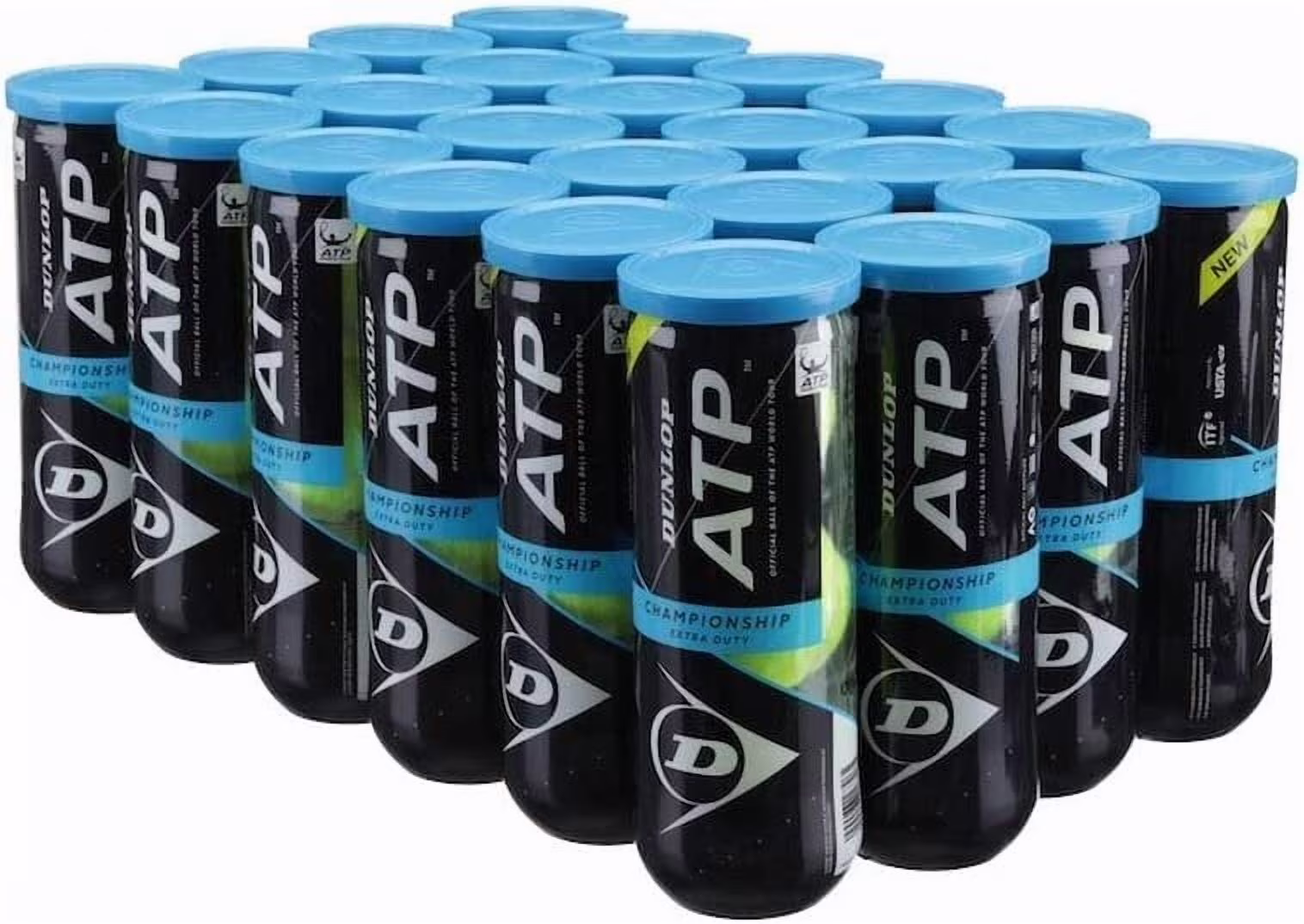 DUNLOP ATP Championship Tennis Ball,Case 24 Cans ATP Championshp Xtra Duty