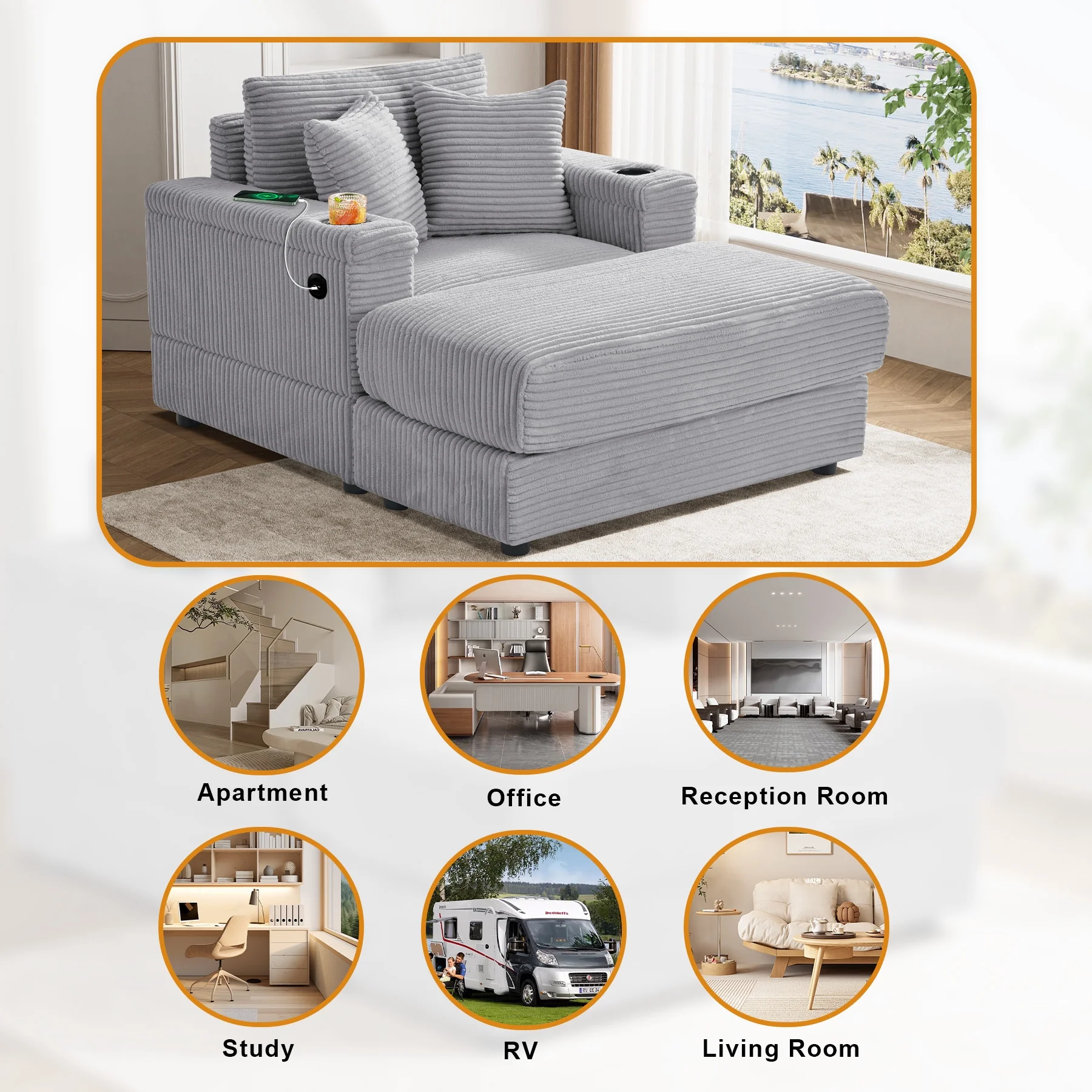 Wiilayok Oversized Lounge Chair Indoor,54