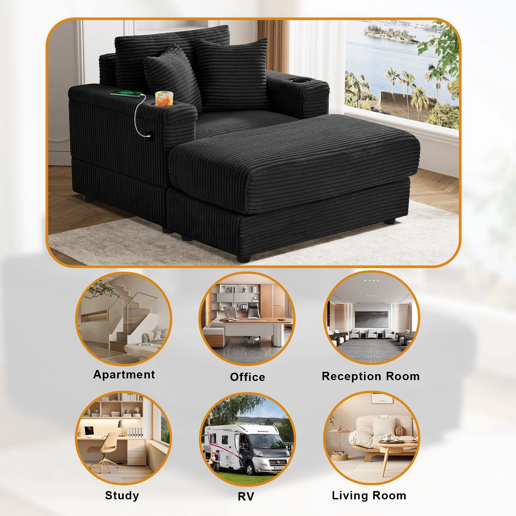 Wiilayok Oversized Lounge Chair Indoor,54