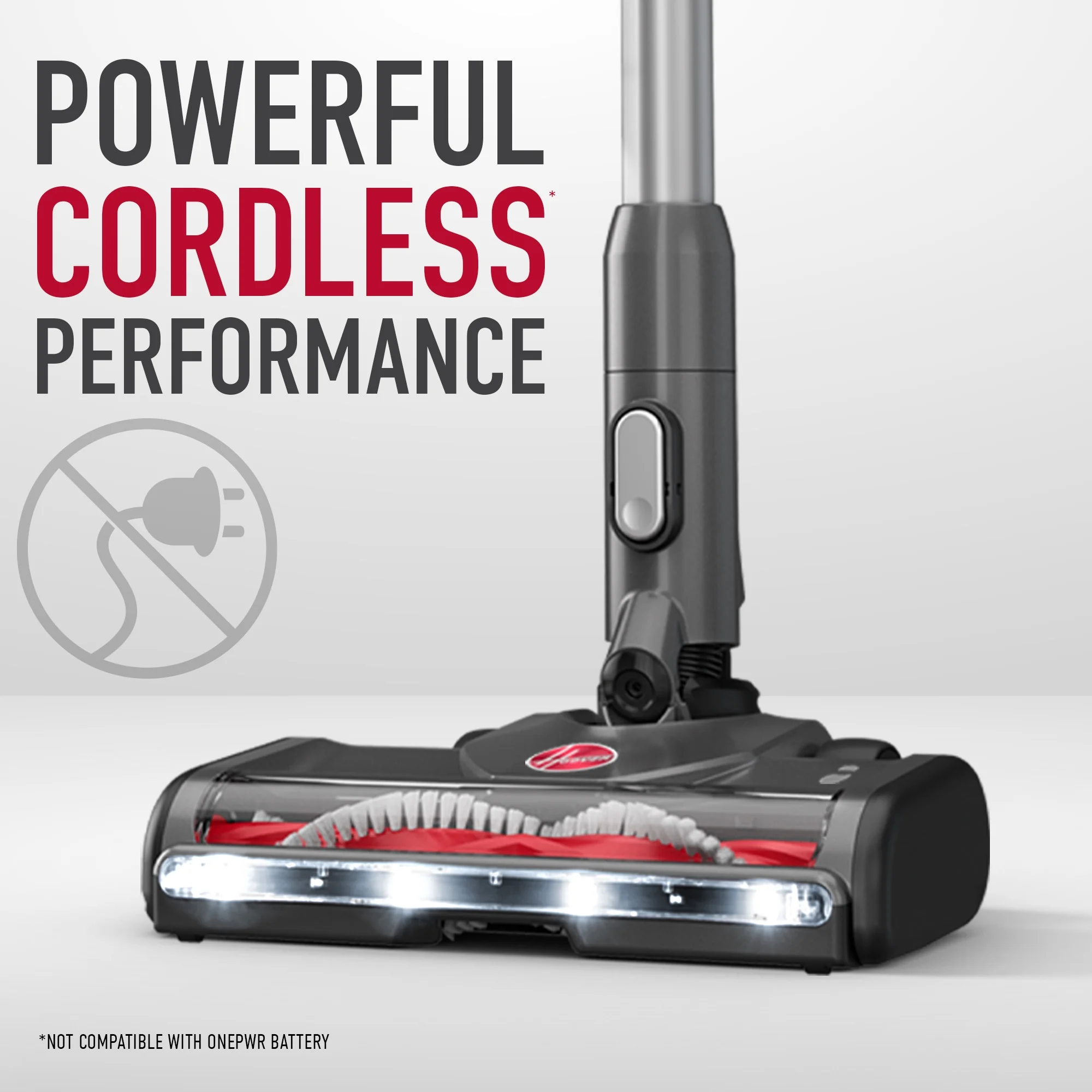 Hoover Excelerate, Cordless Stick Vacuum, for Carpet & Hard Floor, Lightweight, LED Headlights, up to 25 Min. Runtime for All-Home Daily Use, BH59010V
