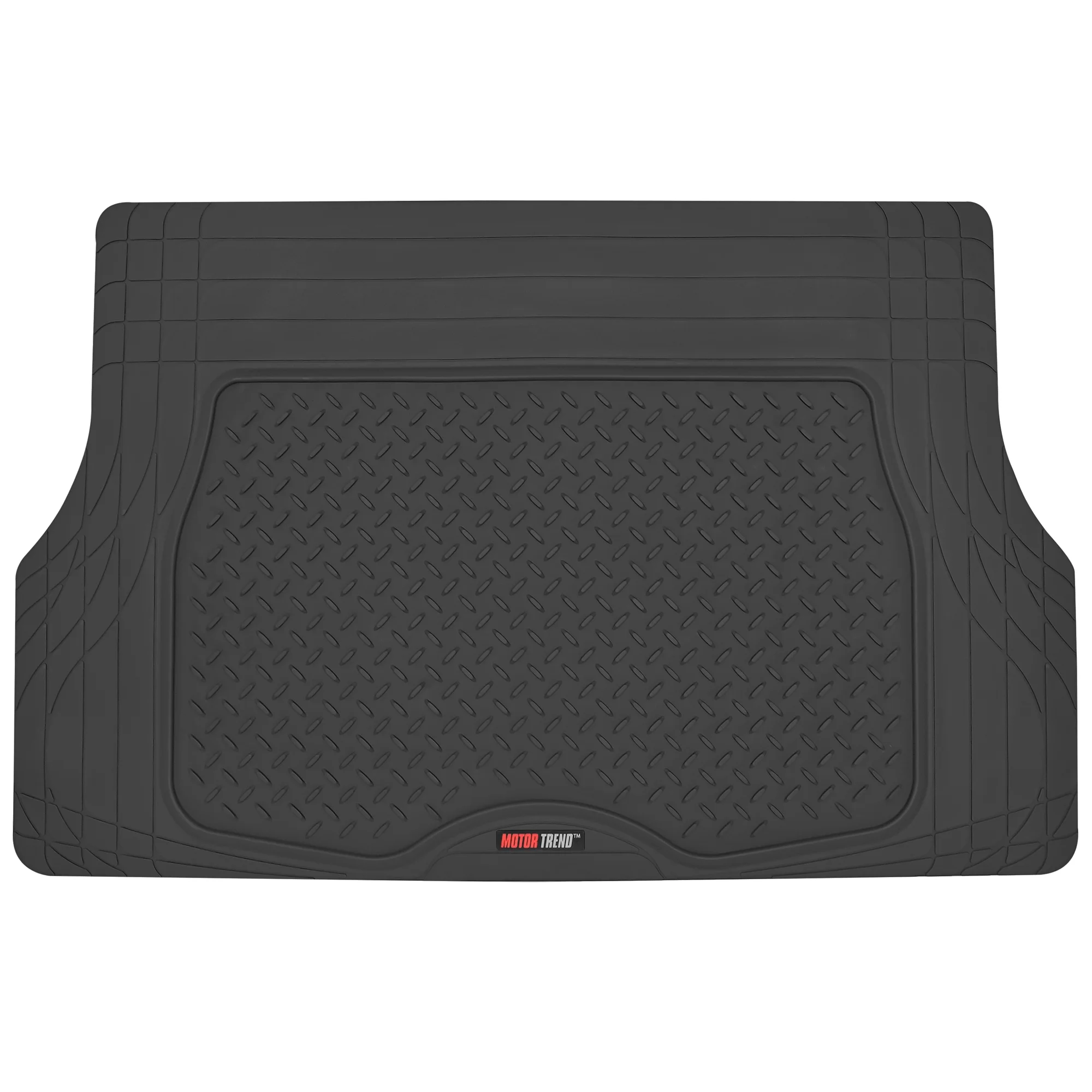 Motor Trend Original FlexTough Black Rubber Car Floor Mats with Trunk Cargo Liner - All Weather Automotive Floor Mats, Heavy Duty Trim to Fit Design, Floor Liners for Cars Truck Van SUV