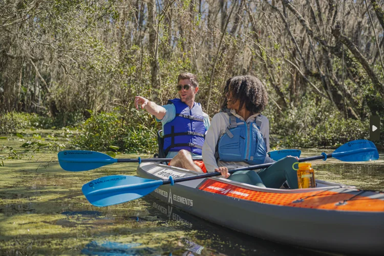 Advanced Elements AirVolution? 2 Pro - Inflatable Kayak with Pump - Recreational Tandem Kayak - 14.5 ft - Orange