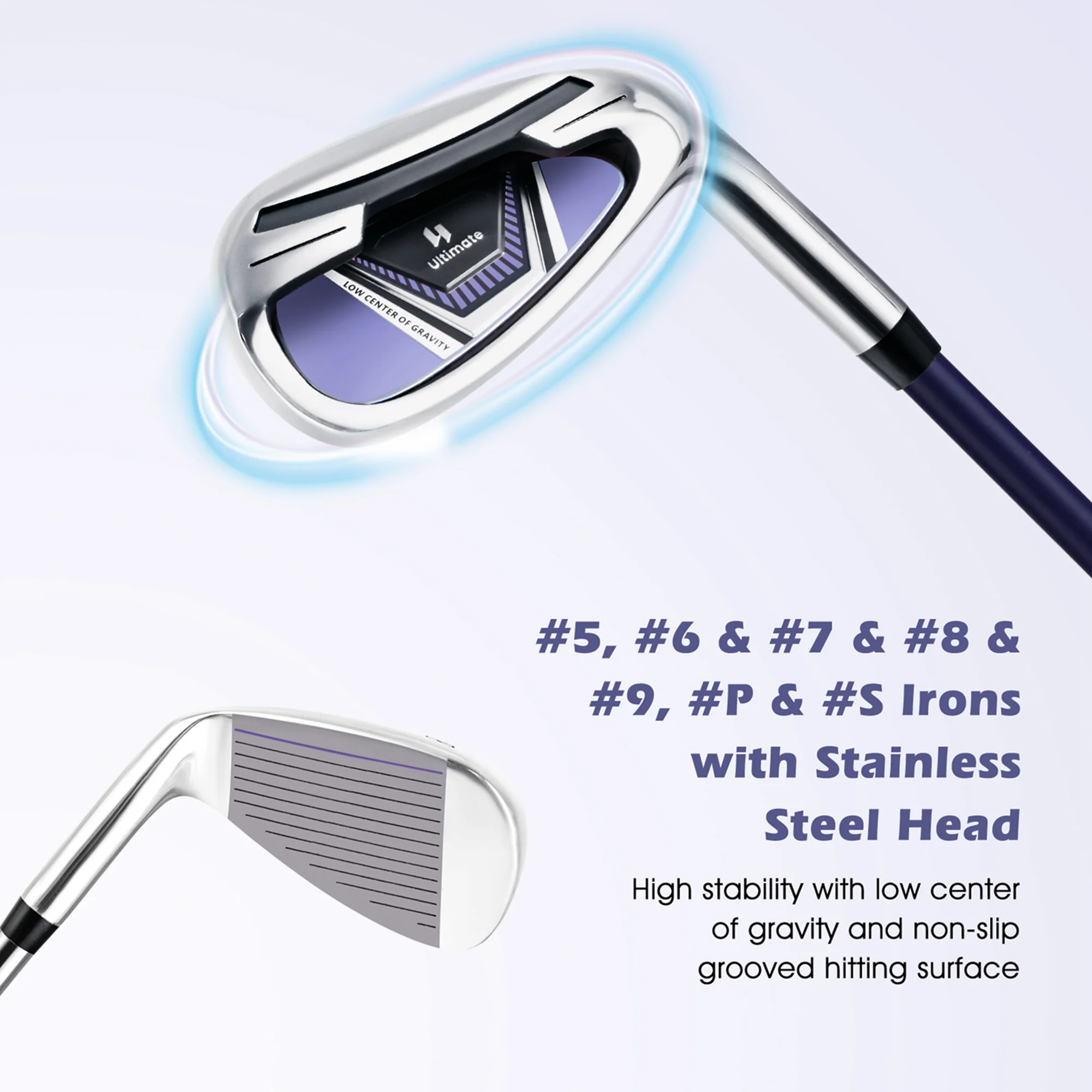 Ultimate Women��s Complete Golf Club Set Golf Club Package Set w/ Rain Hood, Right Hand Purple