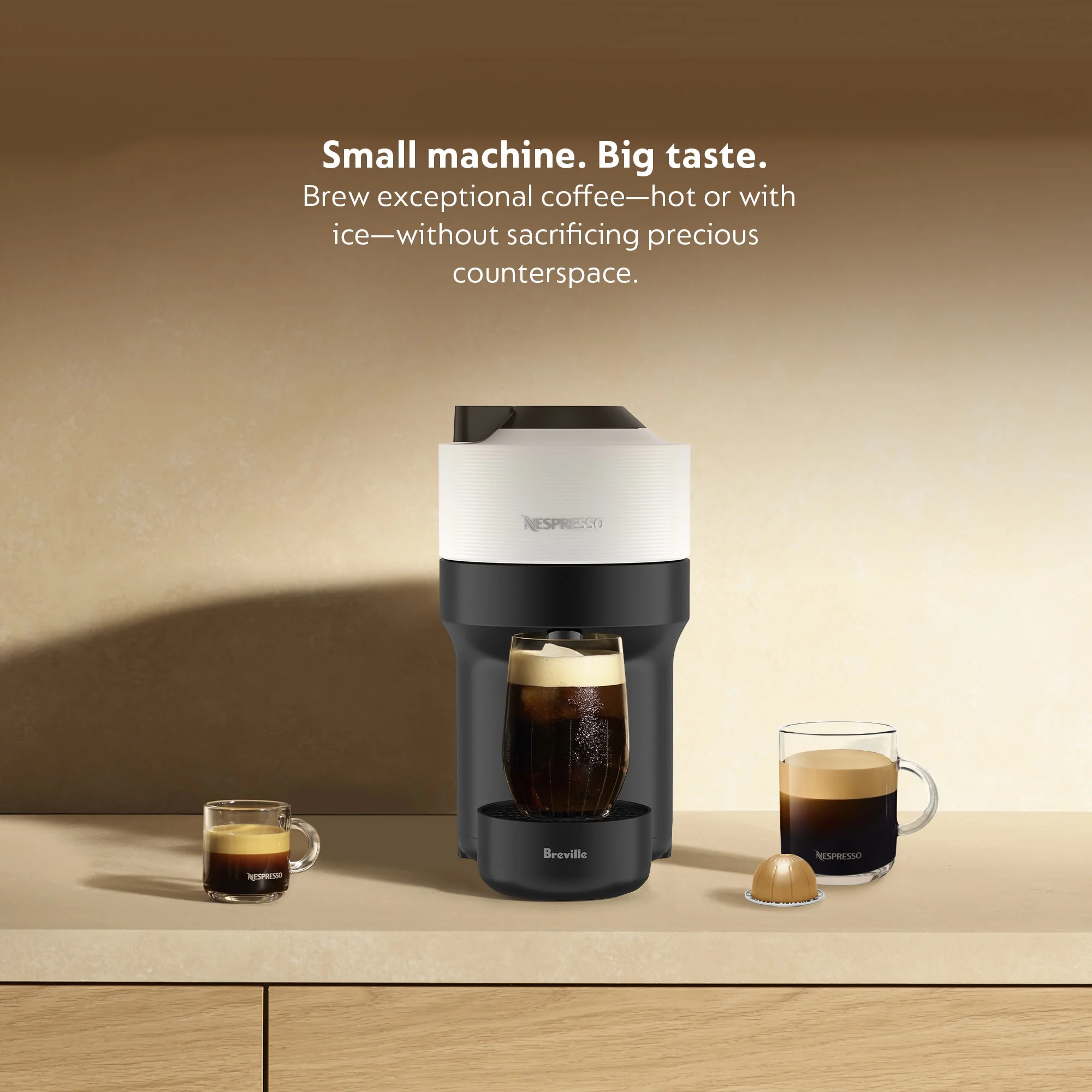 Nespresso Vertuo Pop by De'Longhi Coffee and Espresso Maker with Coffee Tasting Set, Black