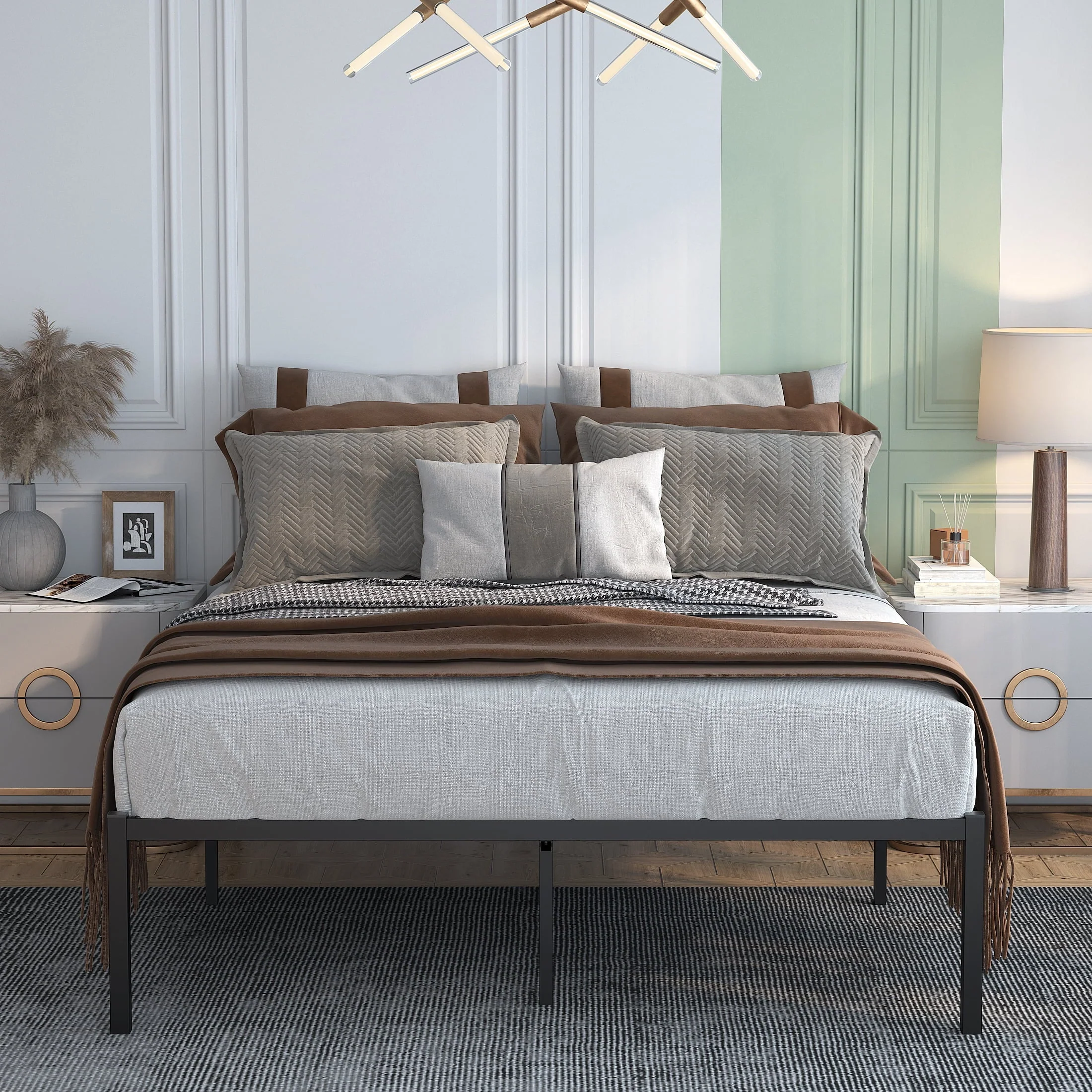 Yoneston Queen Size Metal Bed Frame 18