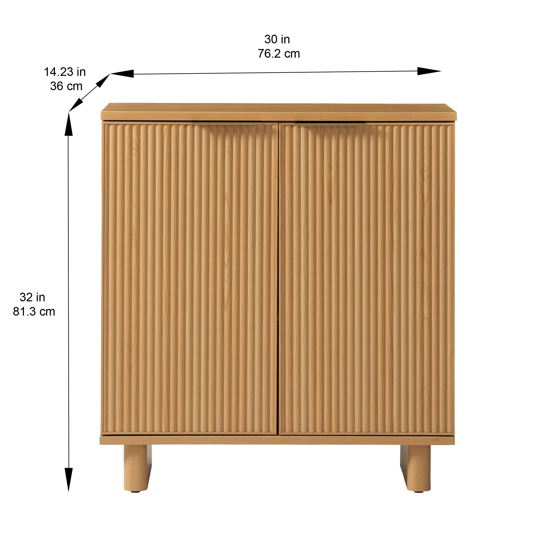 Better Homes & Gardens Lillian Fluted Accent Cabinet, Natural Pine Finish