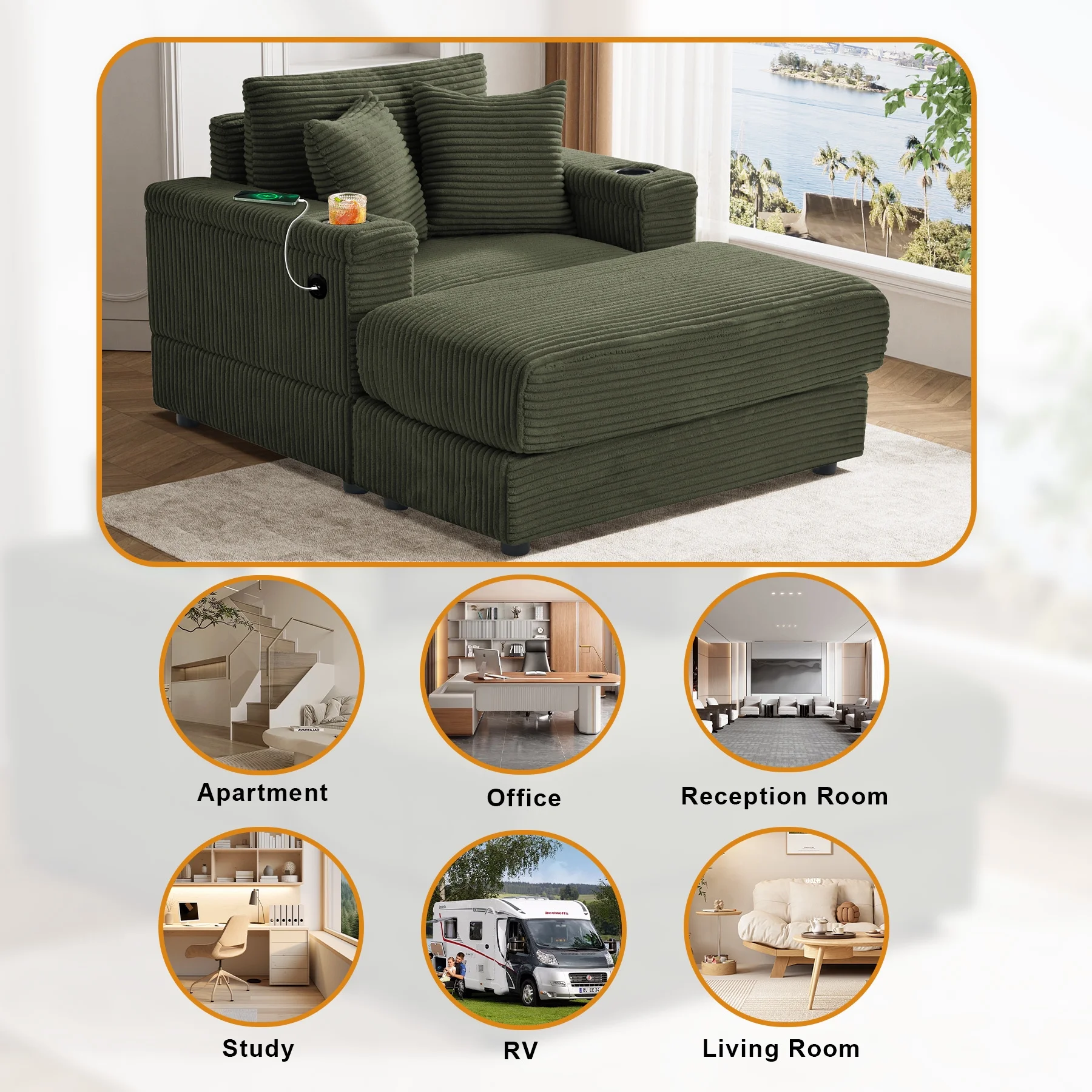 Wiilayok Oversized Lounge Chair Indoor,54