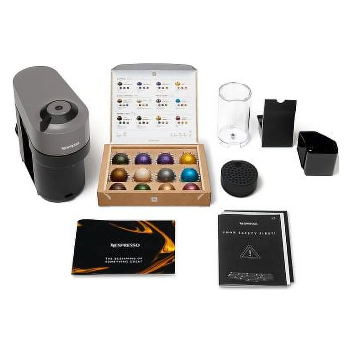 Nespresso Vertuo Pop by De'Longhi Coffee and Espresso Maker with Coffee Tasting Set, Black
