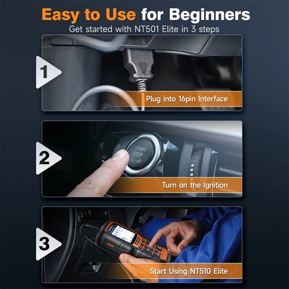 FOXWELL NT510 ELITE OBD2 Scanner For BMW Bidirectional Full Systems Car Diagnostic Scan Tool Active Test SRS EPB SAS Code Reader