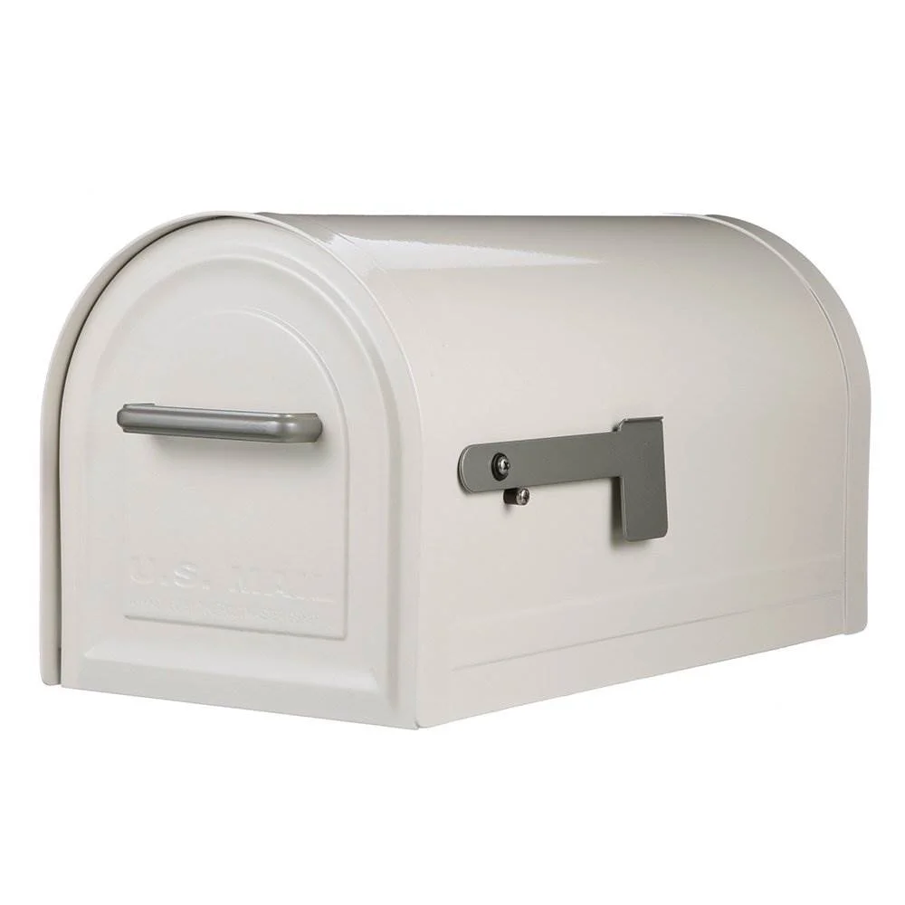 Gibraltar Mailboxes Reliant Locking Steel Residential Post Mount Mailbox, White