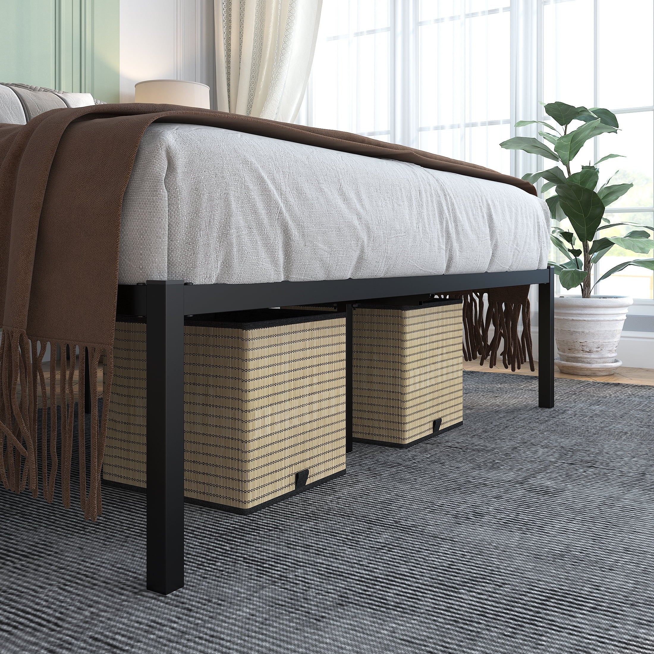 Yoneston Queen Size Metal Bed Frame 18