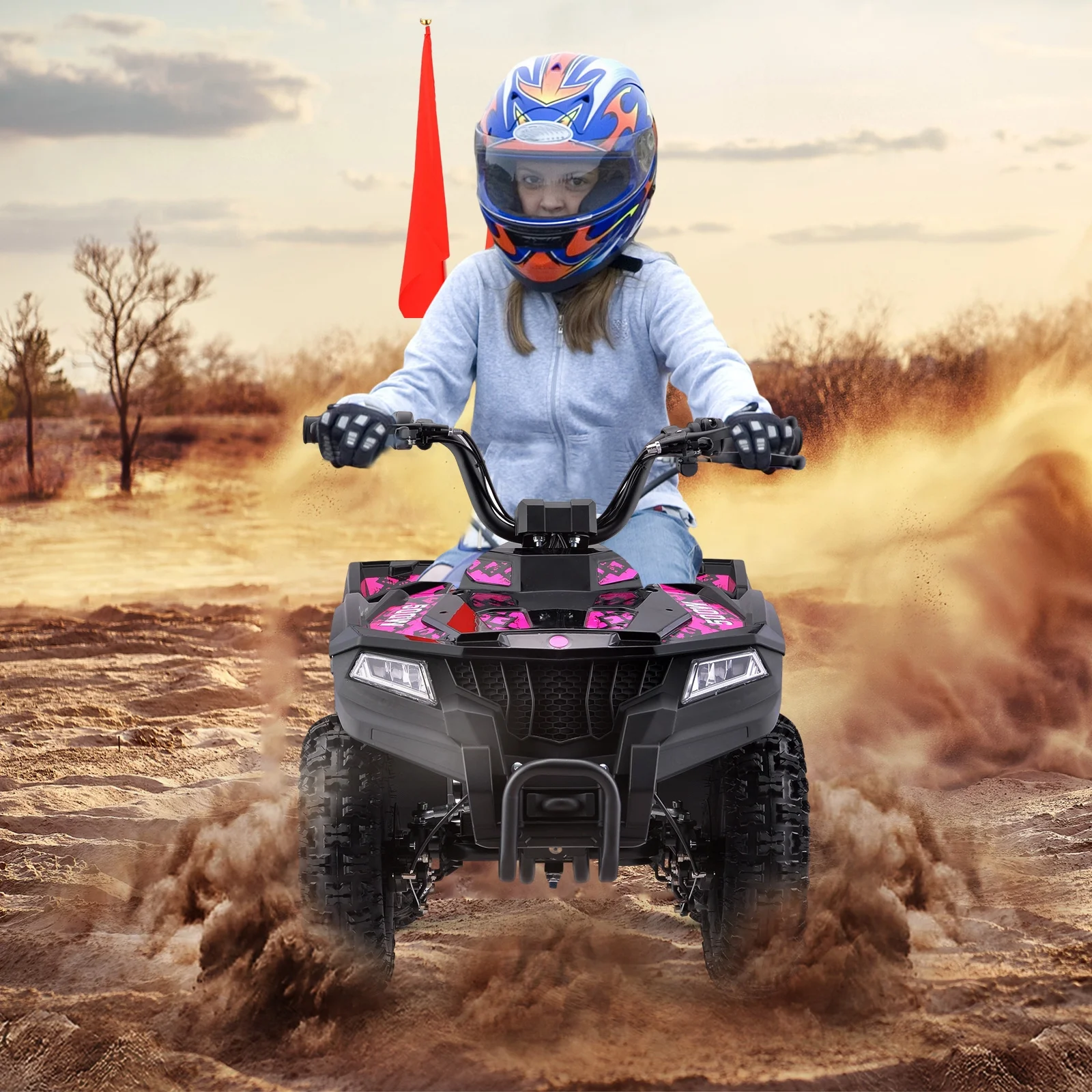 HOVER HEART Electric Dirt Quad, 36V 500W 4-Wheeler, Dual Suspensions, Age 13+