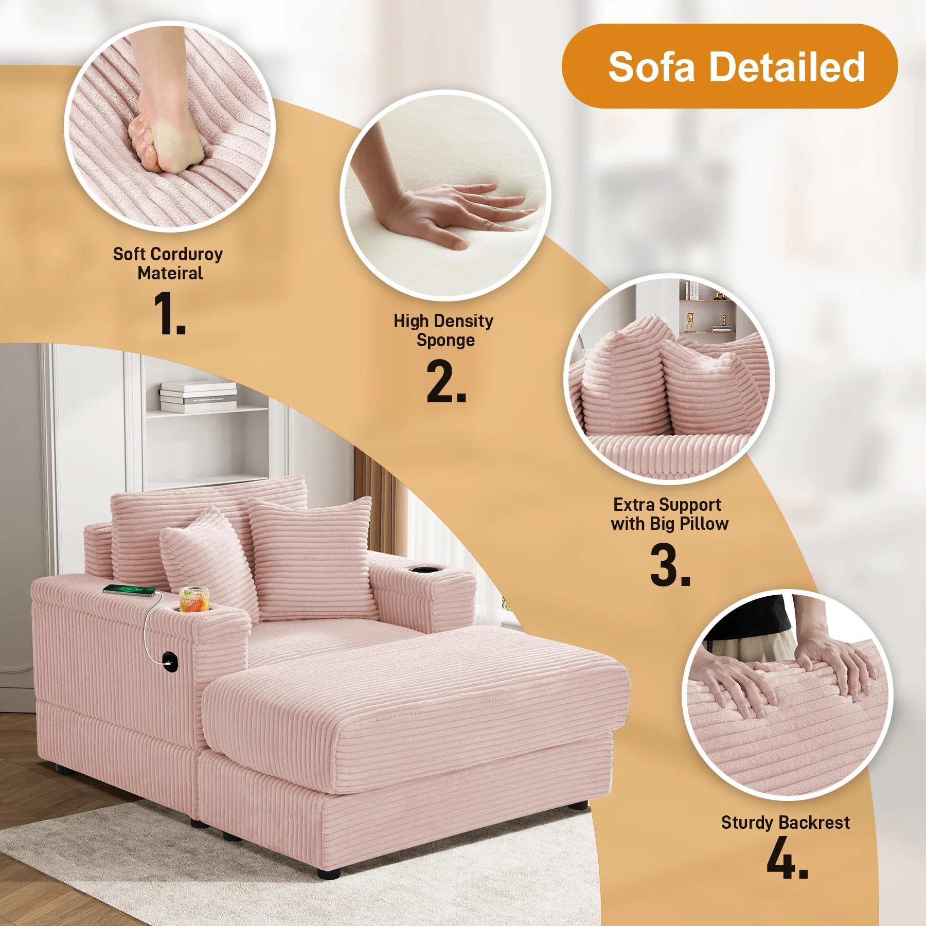 Wiilayok Oversized Lounge Chair Indoor,54