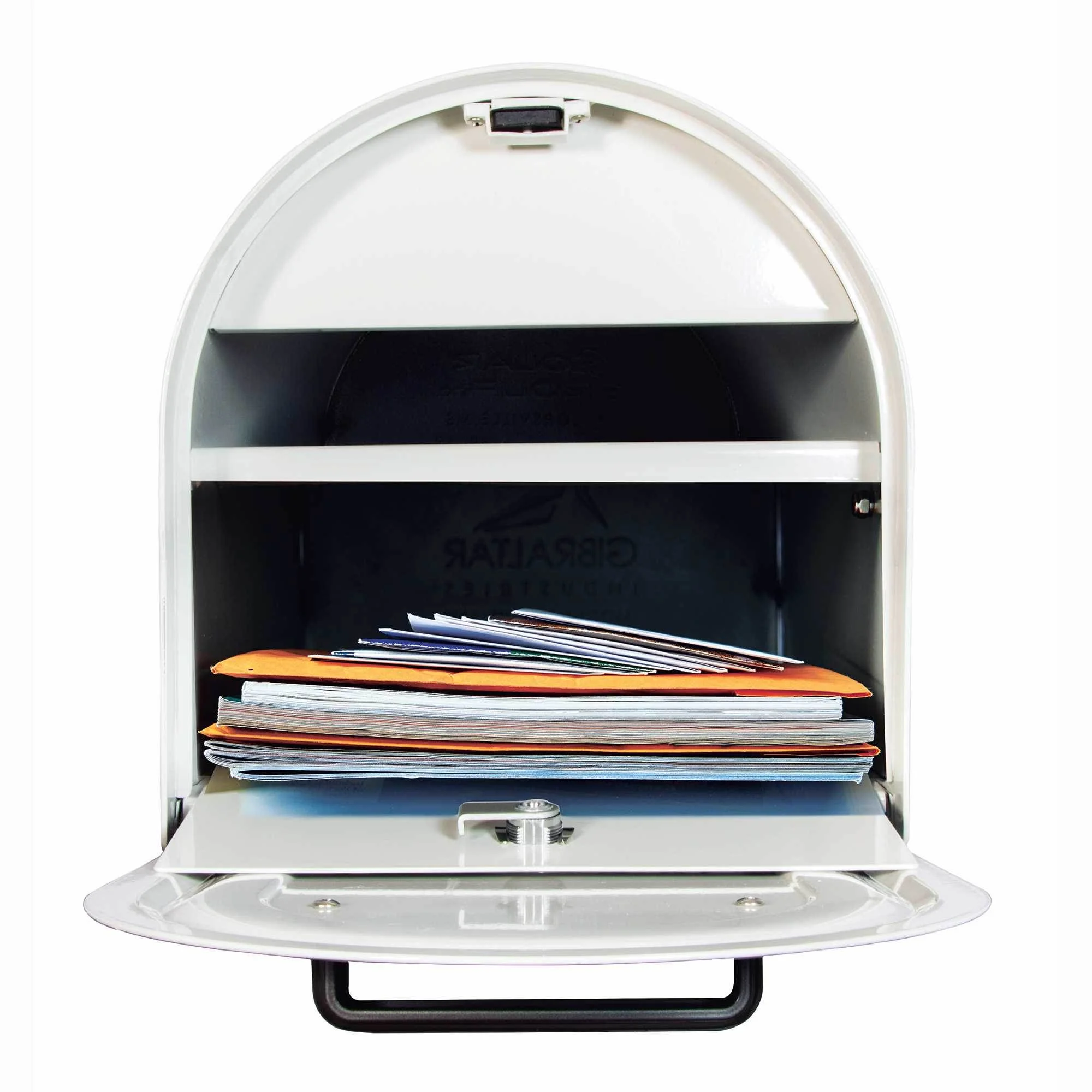 Gibraltar Mailboxes Reliant Locking Steel Residential Post Mount Mailbox, White