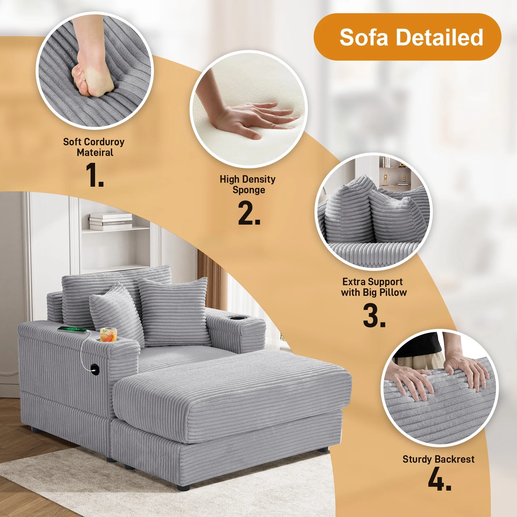 Wiilayok Oversized Lounge Chair Indoor,54