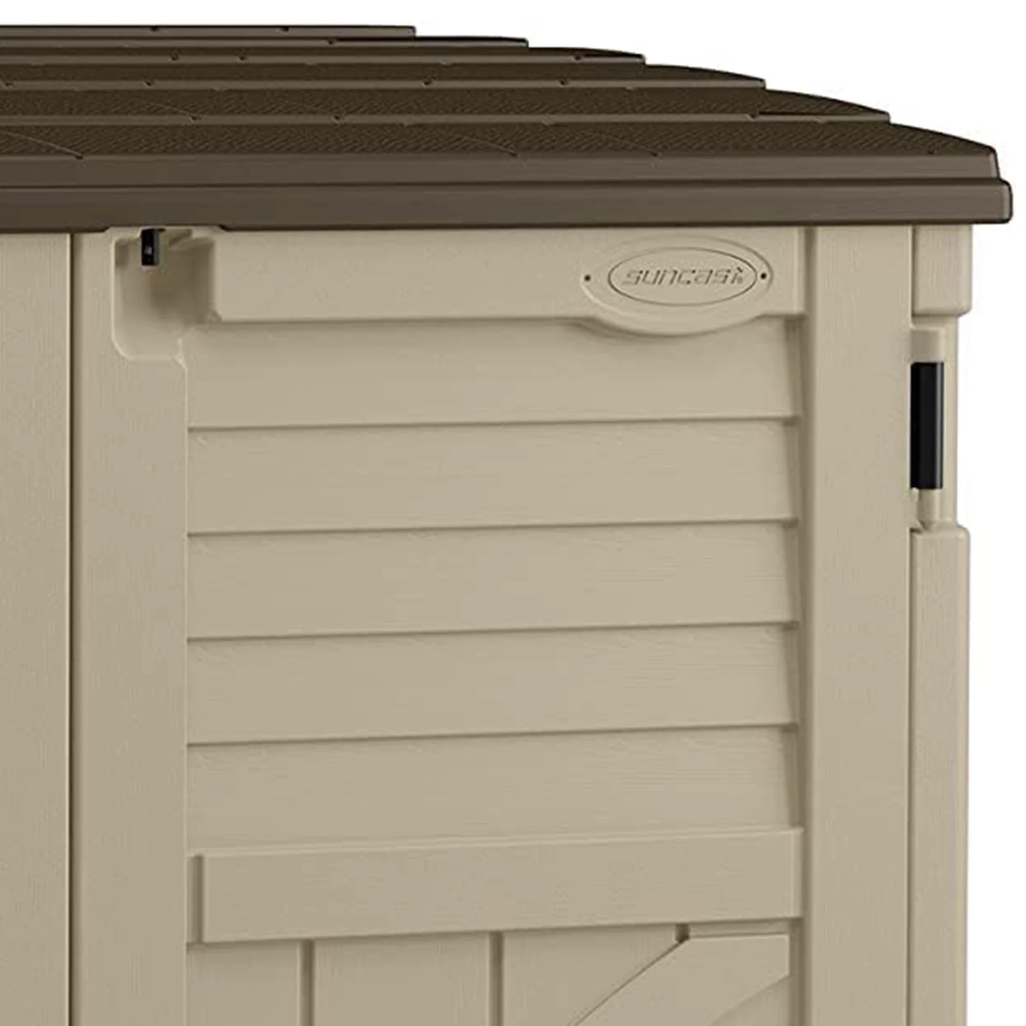 Suncast 34 Cubic ft Horizontal Compact Outdoor Storage Shed, Sand