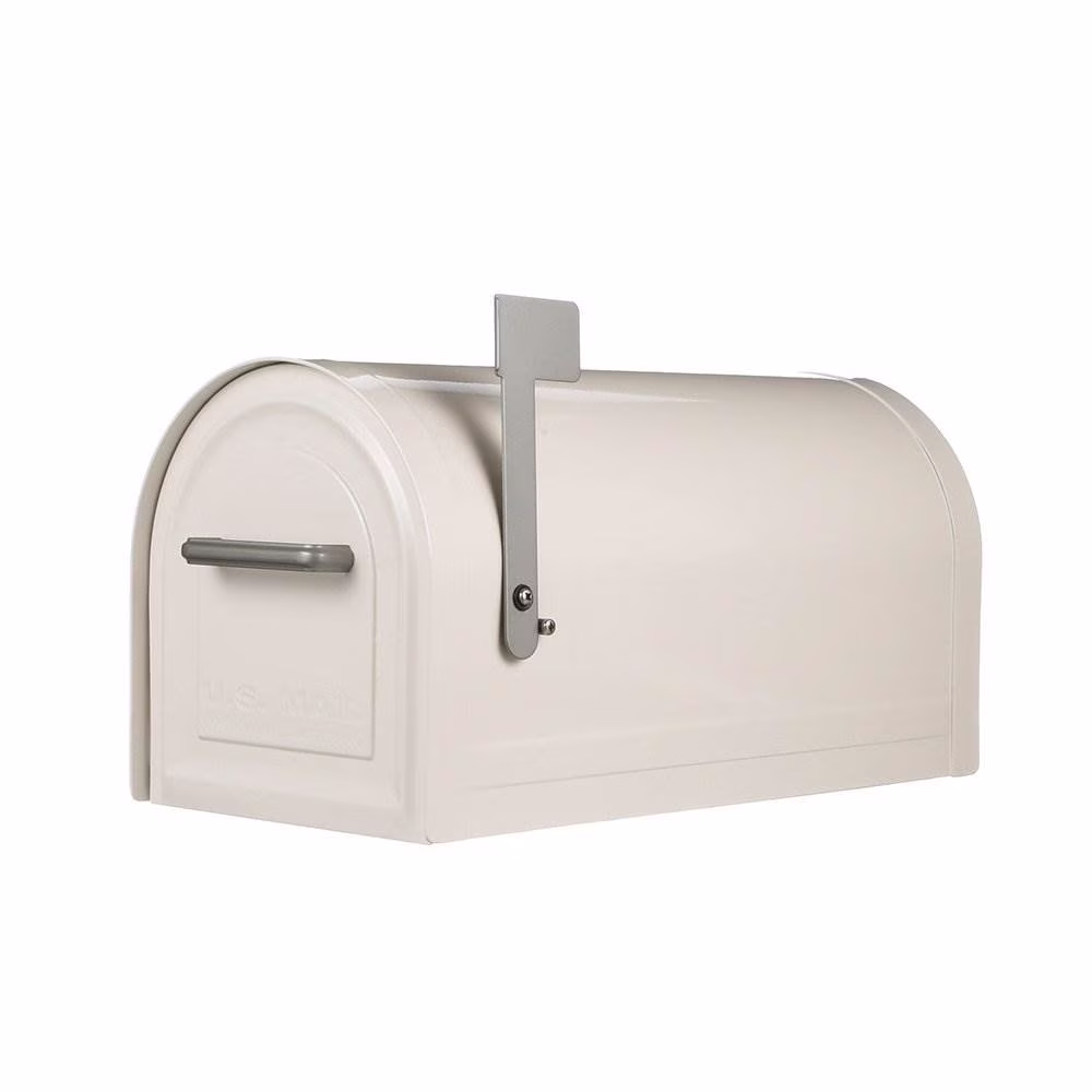 Gibraltar Mailboxes Reliant Locking Steel Residential Post Mount Mailbox, White